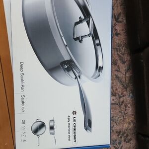 Le Creuset Silver Sauté Pan NEW IN BOX